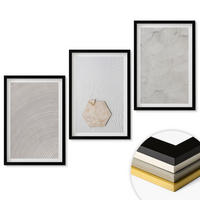 WANDBILDER 3er-Set - 40x60 cm Schwarzer Rahmen - Leichte Boho-Sandtexturen - Schwarz, Kunststoff (40/60cm) - ArtPrintCave