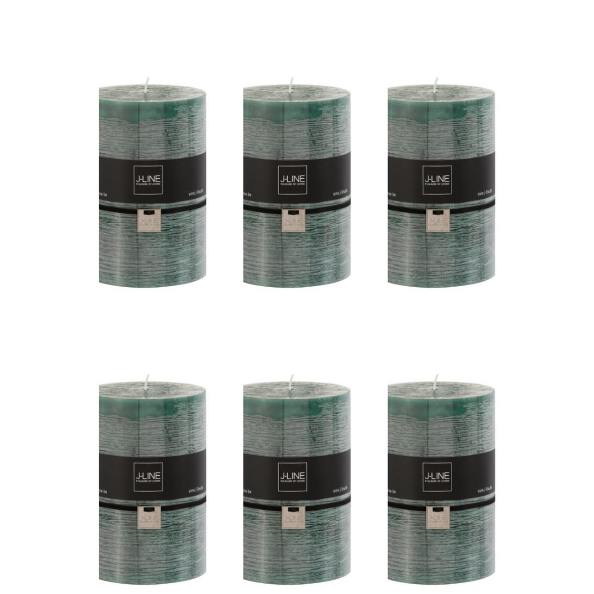 DUFTKERZE ZART - Dunkelgrün - XL - 95 Std. - 6er set - Dunkelgrün, Paraffin (10/15cm) - J-Line