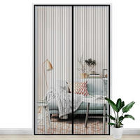 FLIEGENGITTER Tür Magnet Insektenschutz ohne Bohren, schwarz - Schwarz, Textil (120/220/1cm)