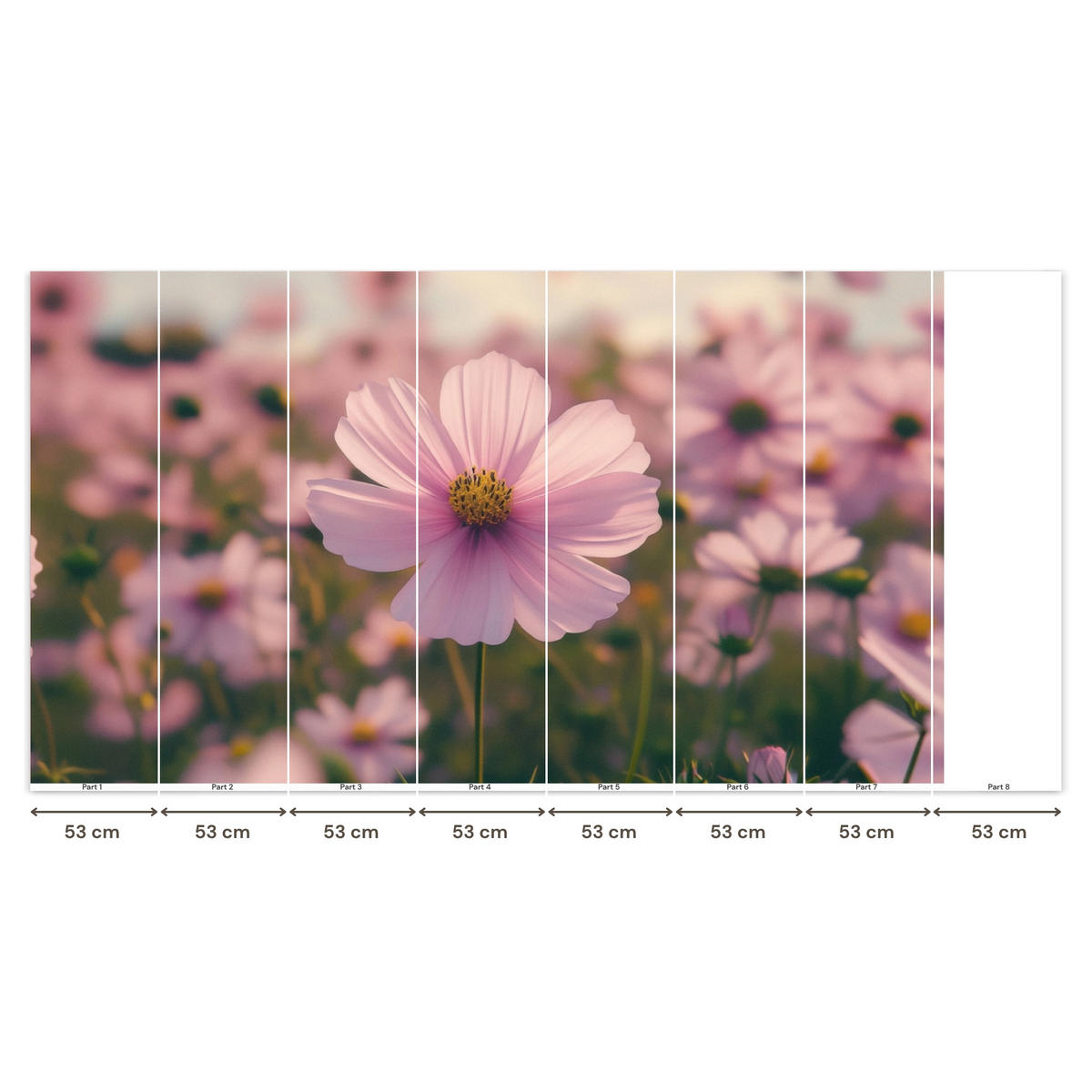 TAPETE - Blumen - Lila - Unscharf - 350x200 cm - Rosa, Papier (350/200cm) - OnlyWow