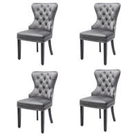 ESSZIMMERSTUHL 4er-Set gepolstert ca. 53 x 54 x 97 cm Samt Grau - Grau, Metall (51/97/47.2cm) - Meubliv