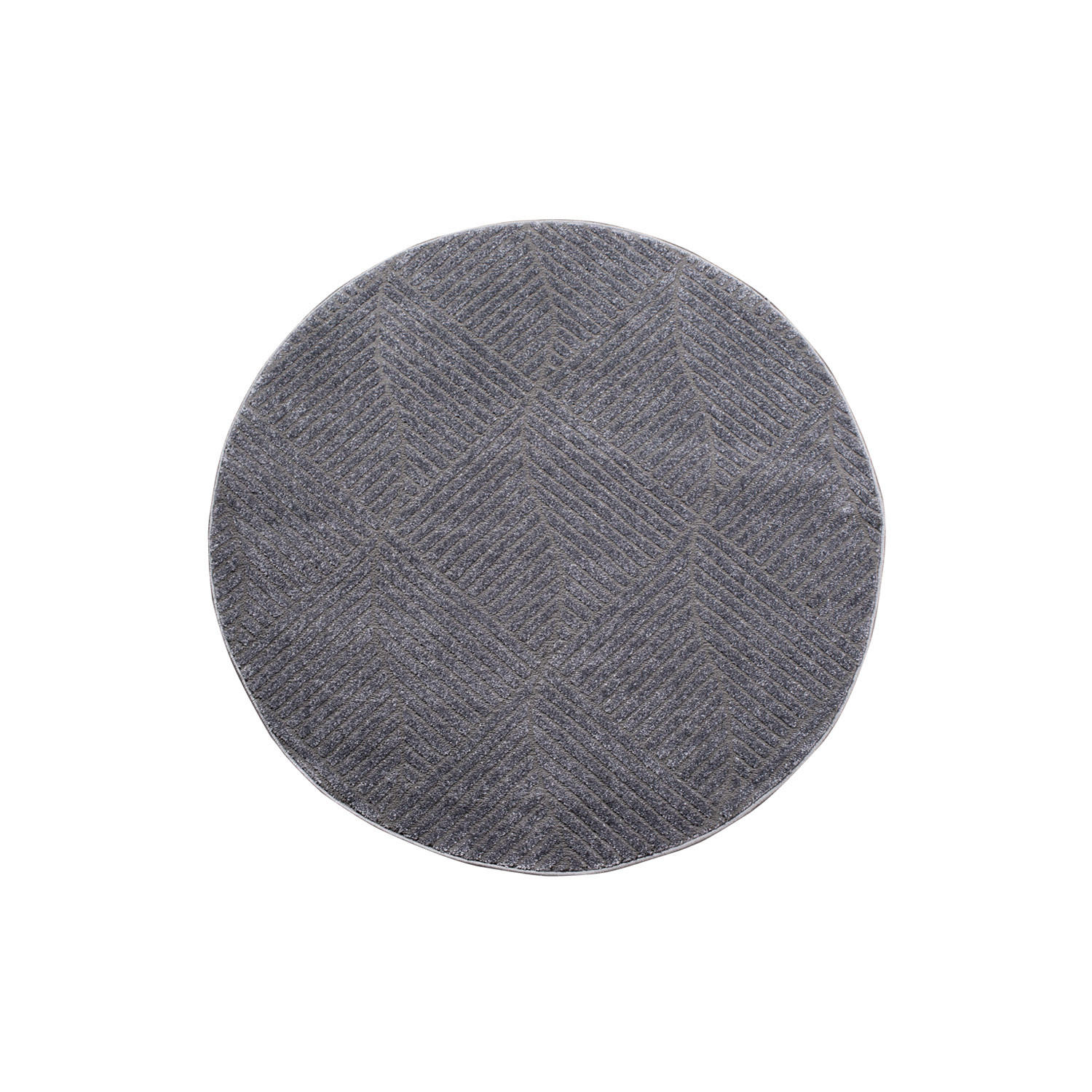 KURZFLOR-TEPPICH Fancy 904 Grau 200 cm Rund - Anthrazit/Grau, Textil (200/200cm) - carpet city