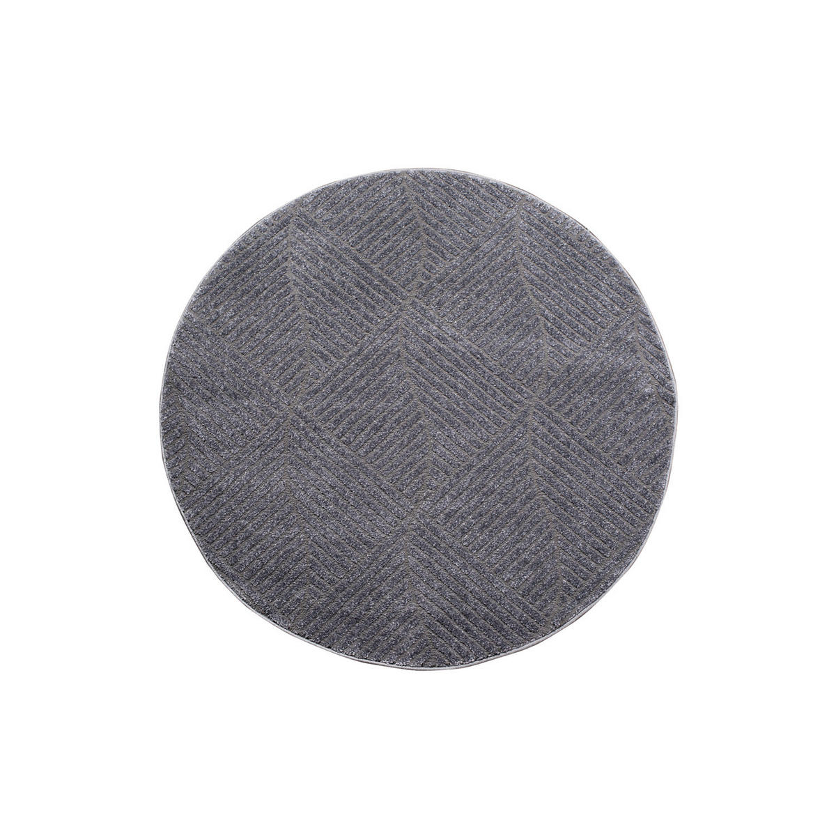 KURZFLOR-TEPPICH Fancy 904 Grau 200 cm Rund - Anthrazit/Grau, Textil (200/200cm) - carpet city