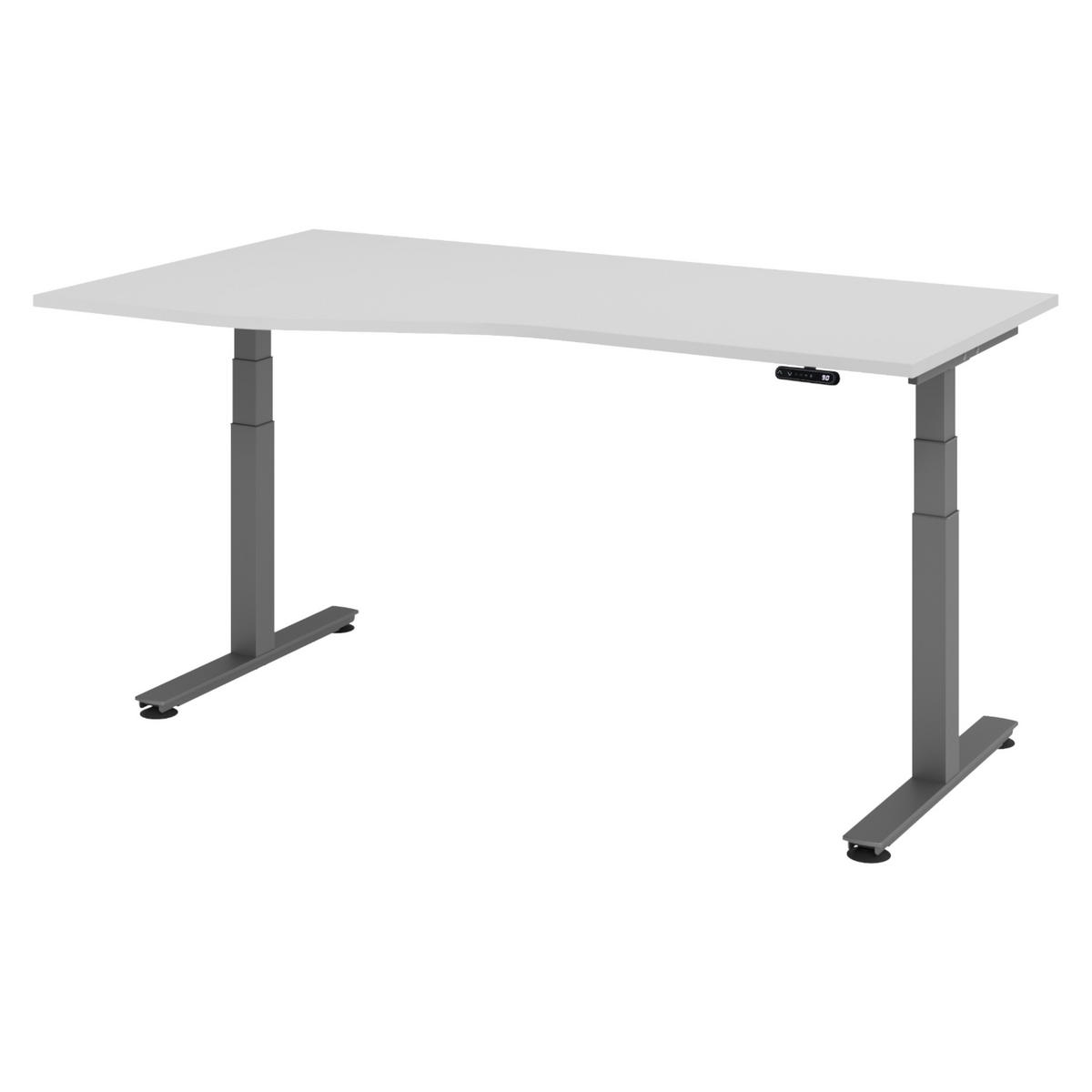 SCHREIBTISCH elektrisch XDSM 100/180/72 cm in Grau/Graphitfarben - Graphitfarben/Grau, Holzwerkstoff (100/180/72cm) - bümö