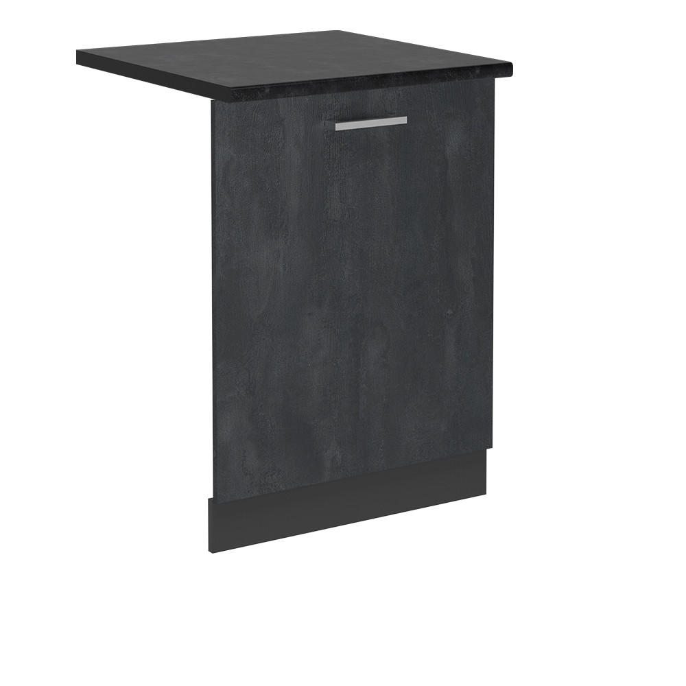 GESCHIRRSPÜLBLENDE R-Line Schwarz Beton 60 cm , AP Anthrazit - Anthrazit/Schwarz, Holzwerkstoff (60/81.8/1.6cm) - Vicco