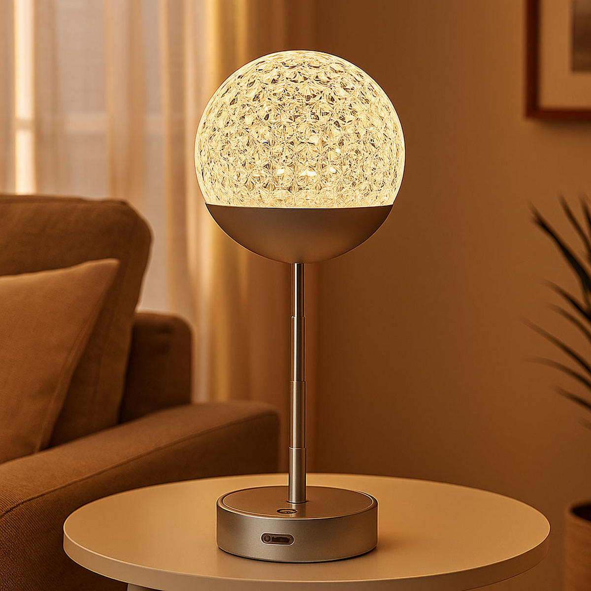 LED TISCHLEUCHTE Edelstahl Silber - Silberfarben, Metall (12/12/31.5cm) - Globo Lighting