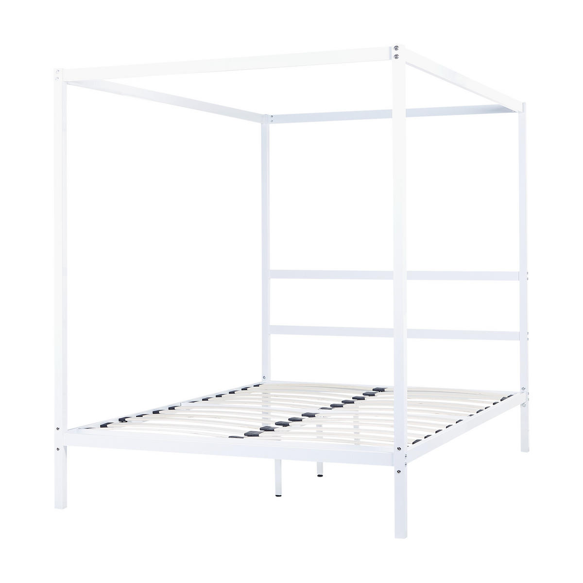 HIMMELBETT 140/200cm Weiß Lestards - Weiß, Metall (140/200cm) - Beliani