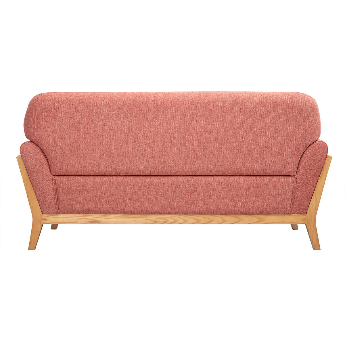 SOFA Skandinavisch 2-Sitzer Terrakotta Samt Stoff Helles Holz YOKO - Terracotta, Textil (85/79/159cm) - Miliboo