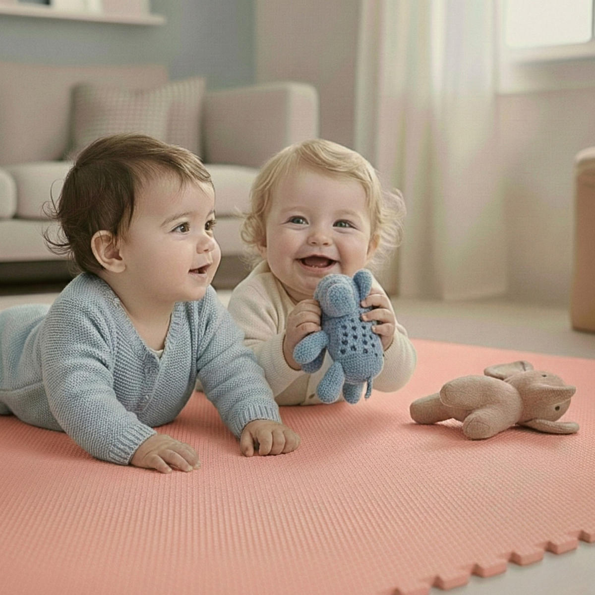 SPIELMATTE ab Null - 90 cm Baby Puzzlematte Rosa - Rosa, Kunststoff (30/30cm) - Littletom