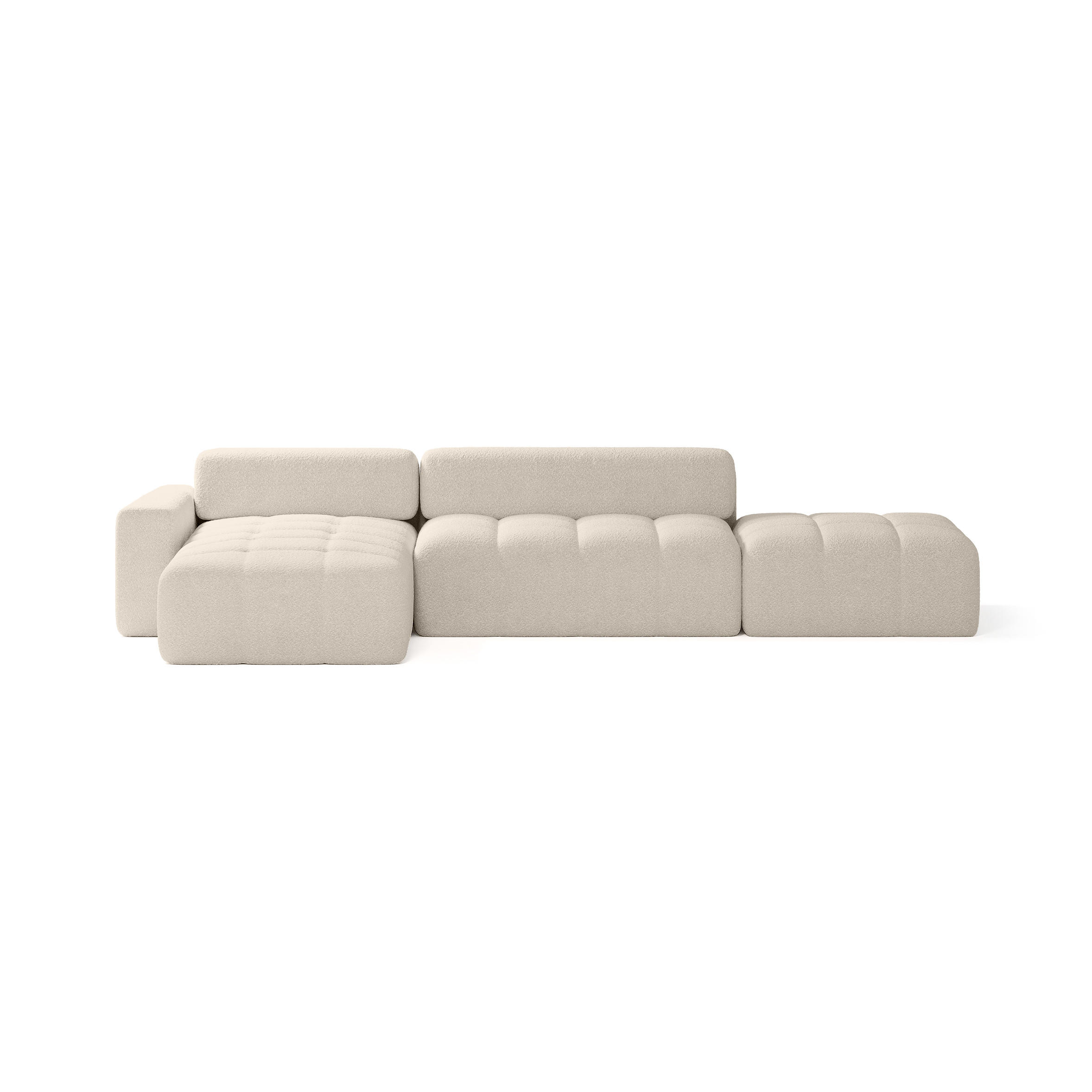 ECKSOFA RIFU LA mit Schlaffunktion, Beige - Beige, Textil (363/185cm) - Fedve