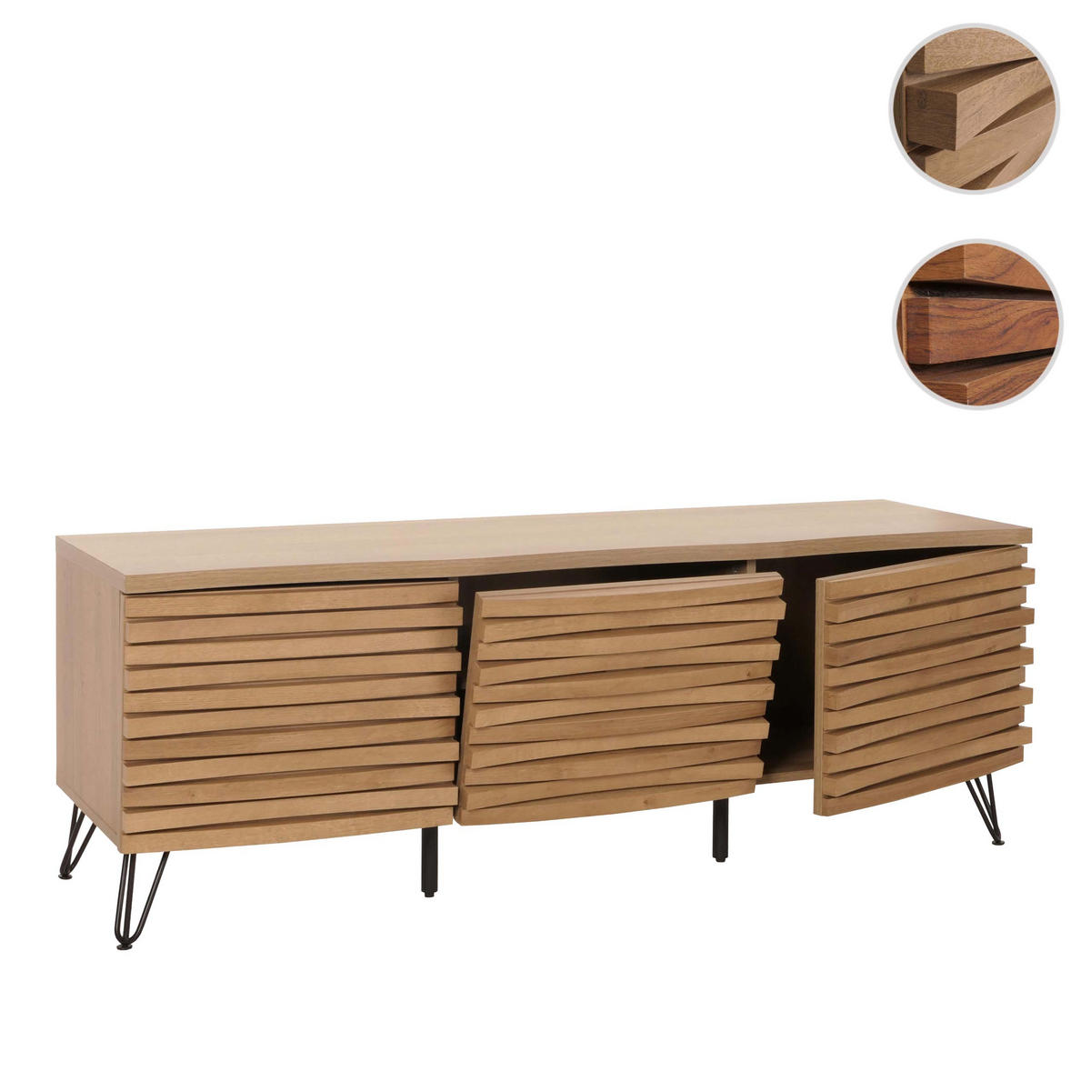 TV-RACK Beige - Beige, Holzwerkstoff (142/52/44cm) - MCW