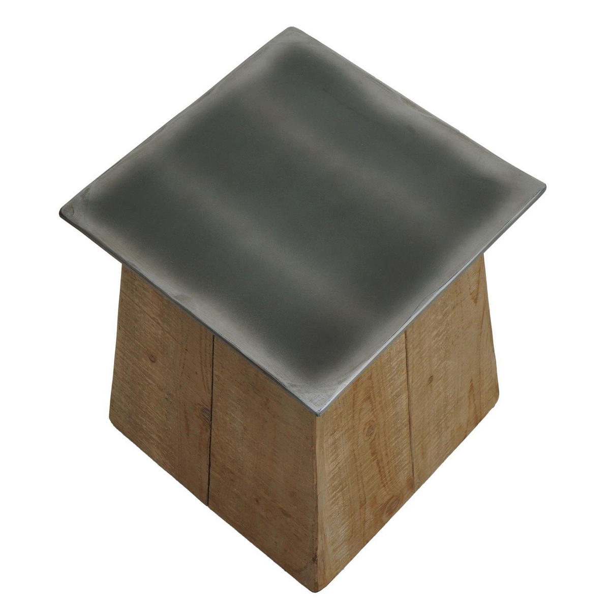 HOCKER Braun, Grau - Braun/Grau, Holz (36/45/36cm) - MCW