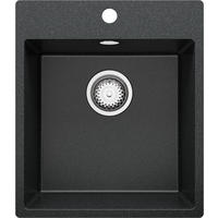 SPÜLBECKEN Riga, 2-er set Anthrazit 43/50 cm 1 Becken + Ablauf-Set ab 45er Unterschrank - Chromfarben/Anthrazit, Kunststoff (43/20/50cm) - Primagran