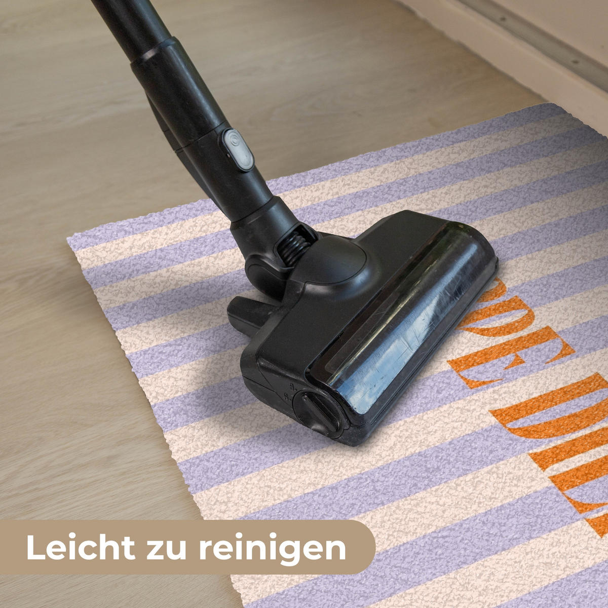 FUSSMATTE Lila – Orange – Streifen – Carpe Diem 60x40 cm - Flieder, Kunststoff (60/0.4cm) - MuchoWow