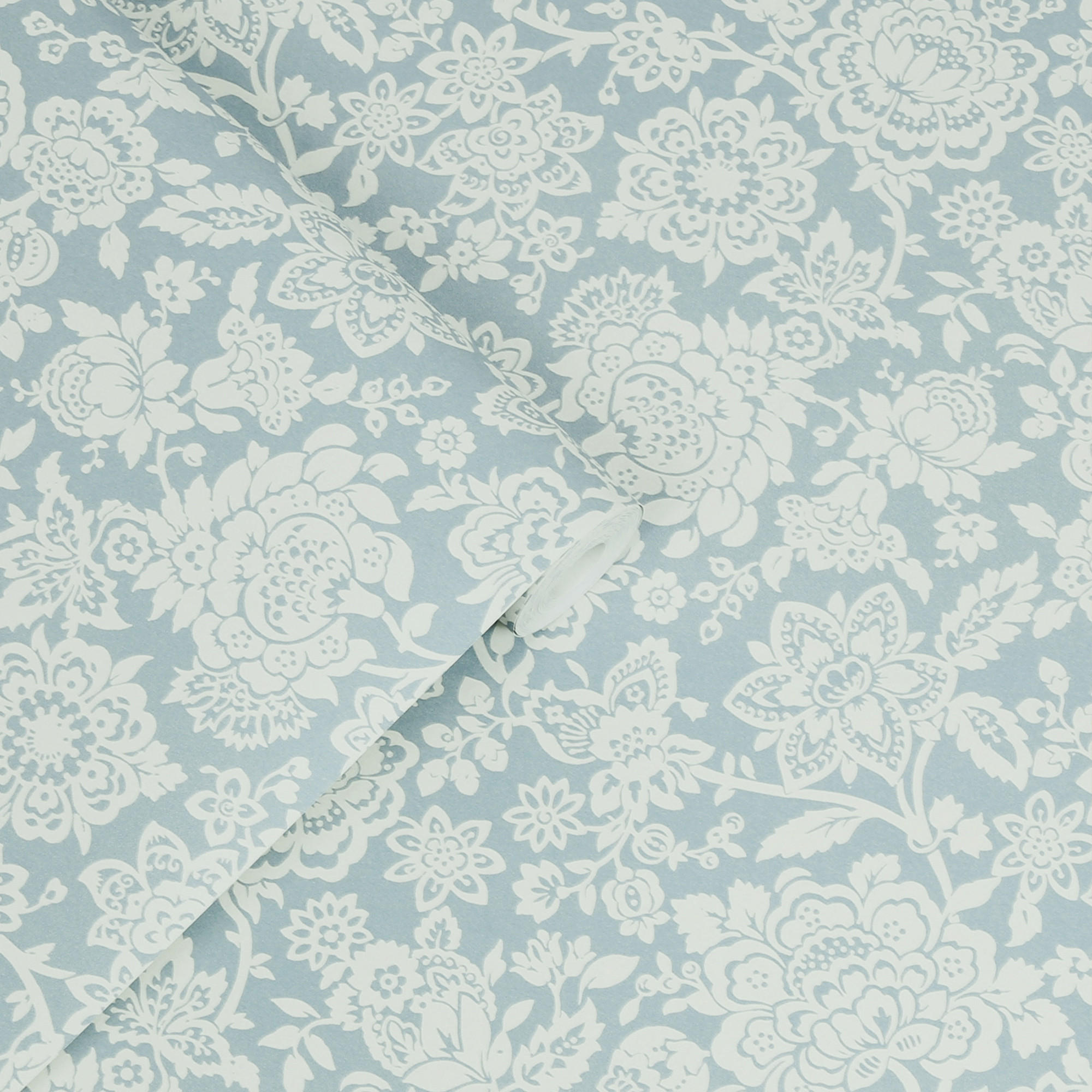 VLIESTAPETE Trailing Laurissa Pale Seaspray Blue - Hellblau, Papier/Kunststoff (52/1000cm) - Graham & Brown