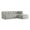 ECKSOFA Beidseitig Strukturstoff Stoff Grau - Hellgrau/Schwarz, Kunststoff/Textil (258/178cm) - Makamii