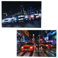 LED-BILD CARS Multicolor 2er-Set - Multicolor, Holz (40/60cm) - Jamb
