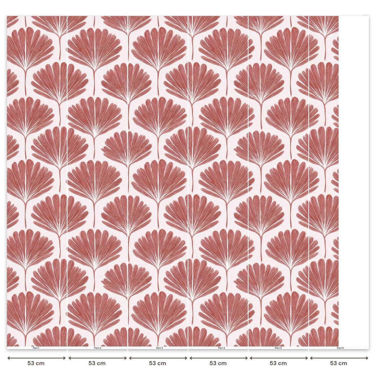 TAPETE - Fächer - Motiv - Terra - 280x300 cm - Rotbraun, Papier (280/300cm) - OnlyWow