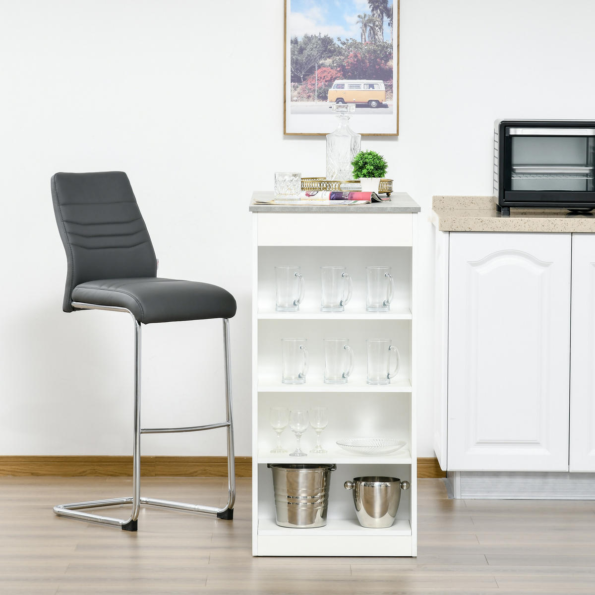 BARTISCH Weiß und Grau 1 Stück - Weiß, Kunststoff (115/50/102.7cm) - GiPP