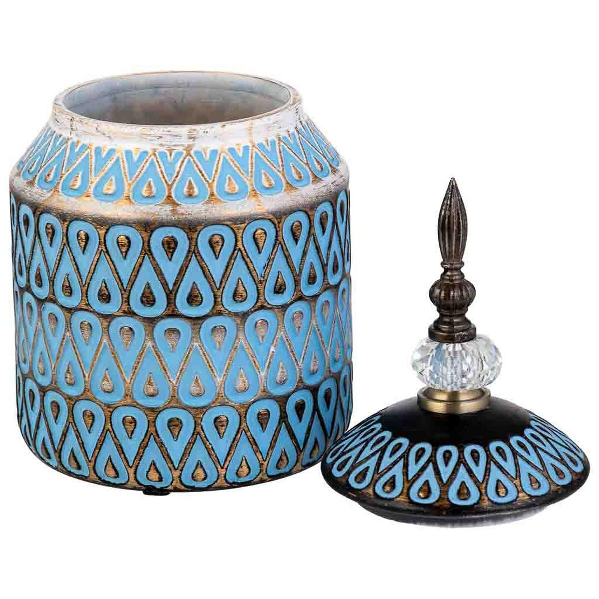 VASE aus Keramik, blau, 16x31cm - Blau, Keramik (31cm) - Wanderlust