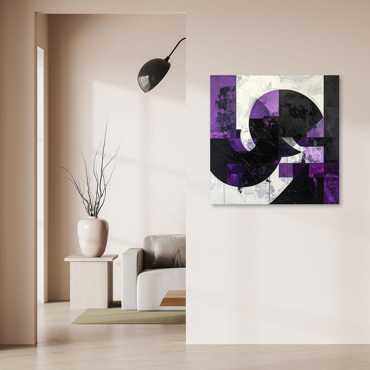 LEINWANDBILD 3D und geometrisch 20x20cm - Lila, Textil (20/20cm) - Feeby