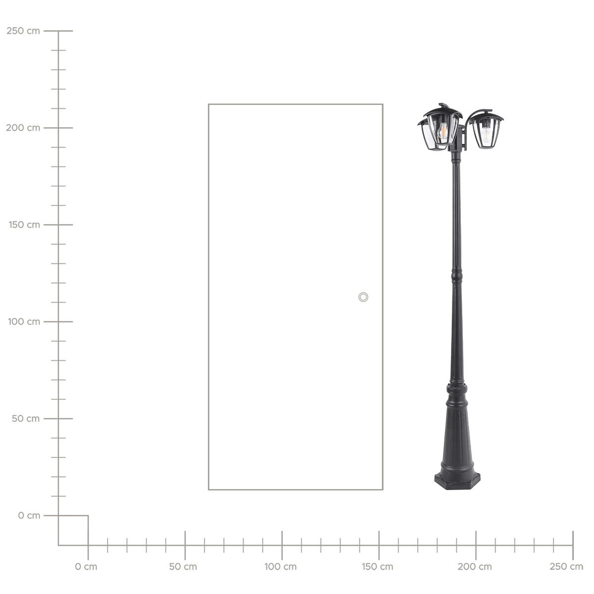 AUSSENLATERNE Schwarz Lemro - Schwarz, Metall (26/52/199cm) - Beliani