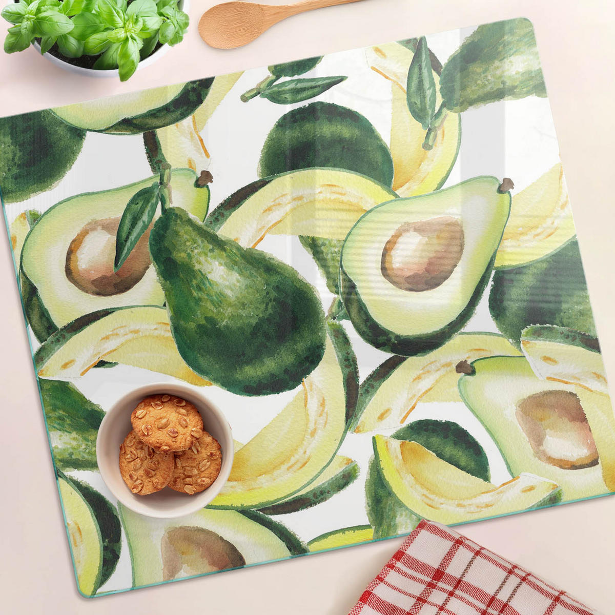 GLASPLATTE 60x52 cm Avocado - Grün, Glas (60/0.4/52cm) - TULUP