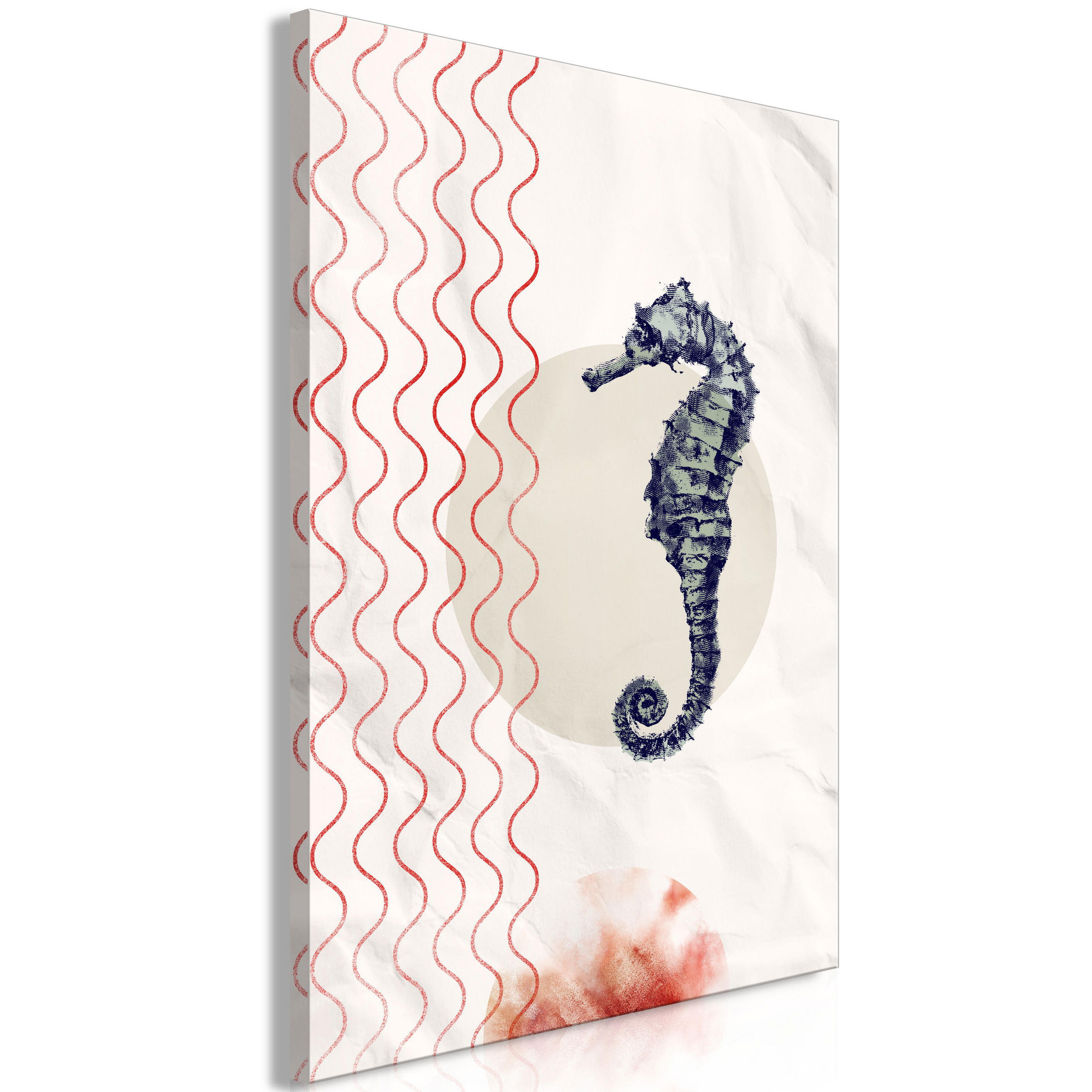 KUNSTDRUCK Grau 40/60 cm - Rot/Grau, Textil (40/60cm) - KUNSTLOFT