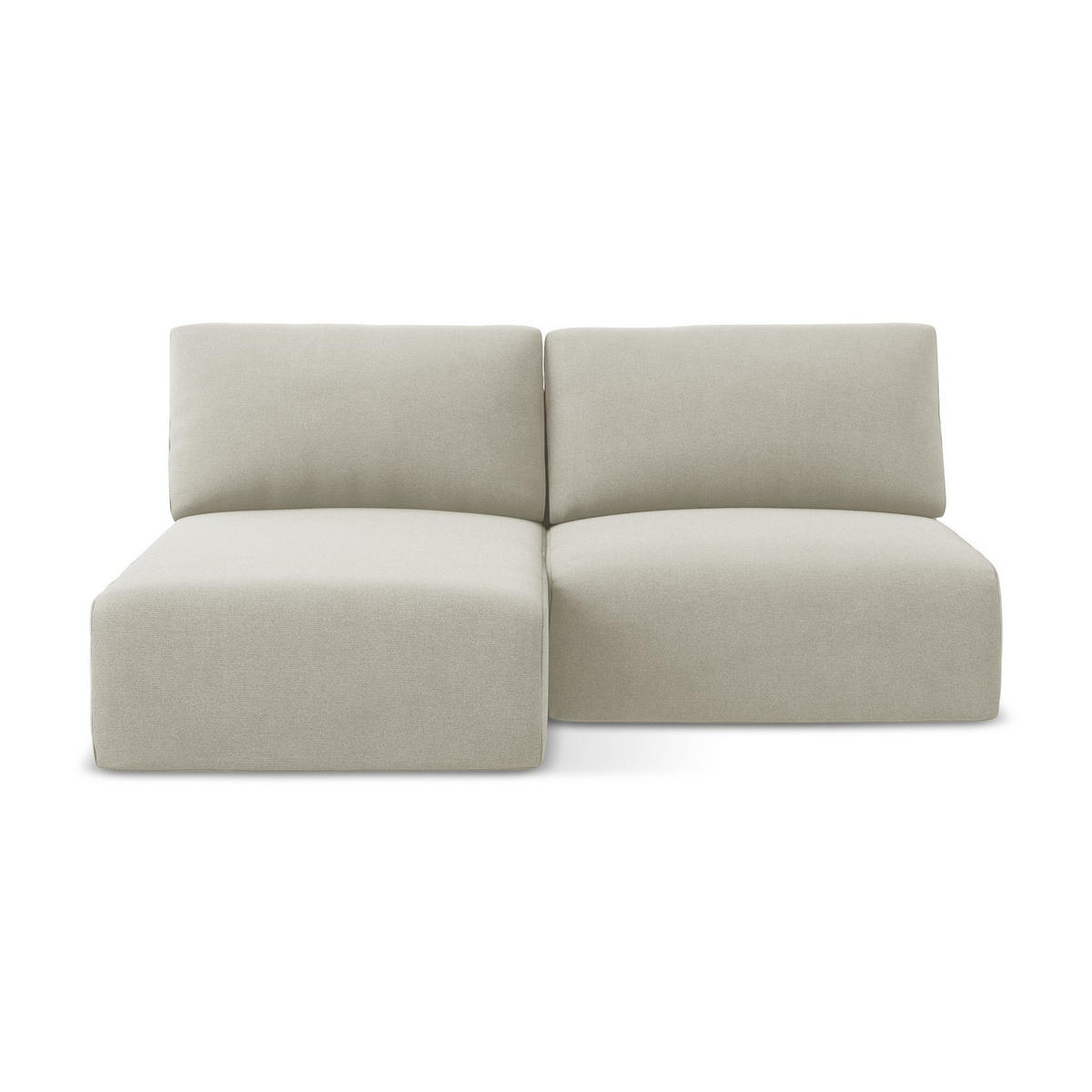 ECKSOFA mit Schlaffunktion links Strukturstoff Stoff Beige - Beige/Creme, Kunststoff/Textil (149/210cm) - LaMiaSofa