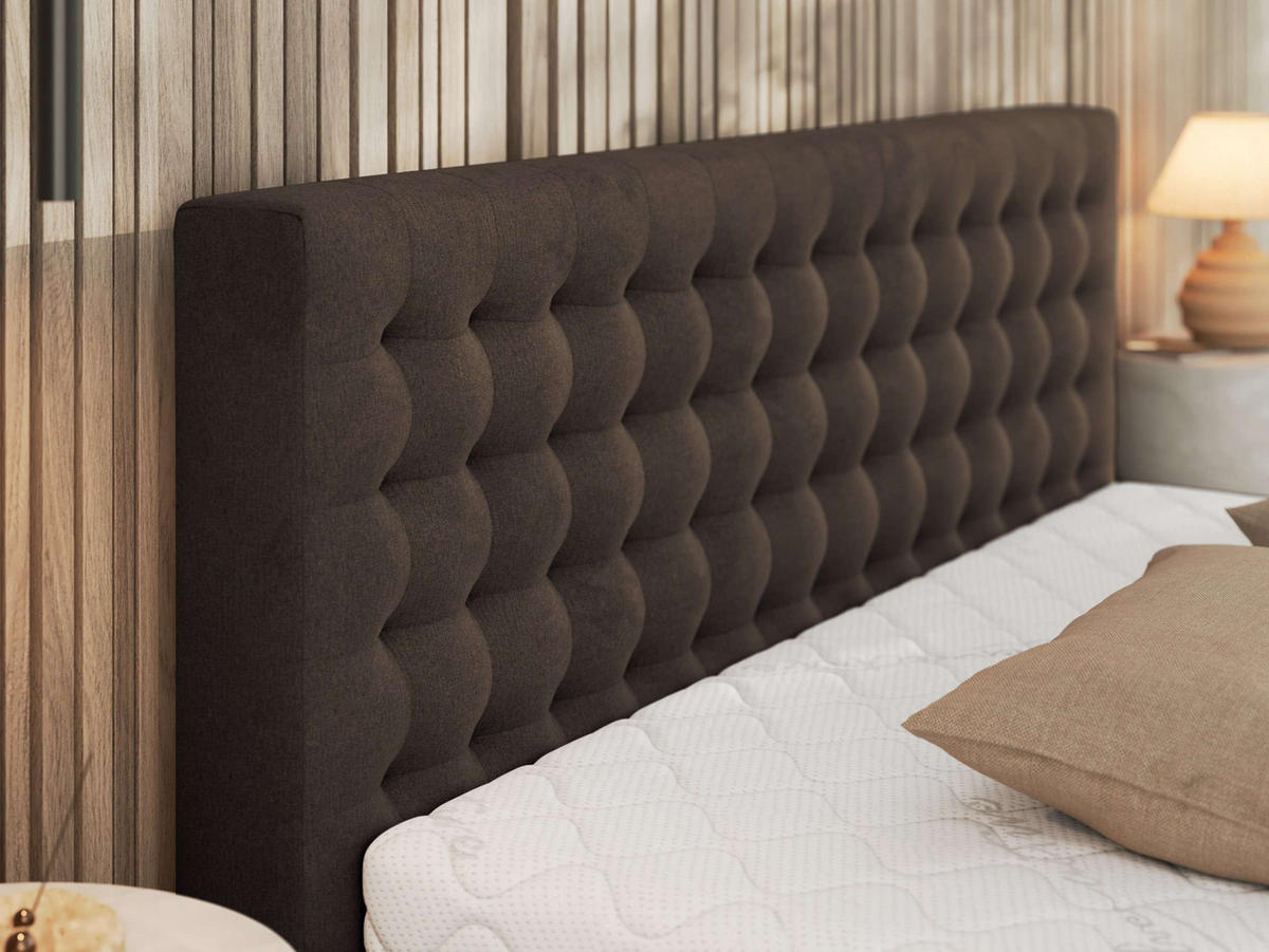 POLSTERBETT PAVO CLASSIC 180/200 - Braun Velvet - Pocket-Matratze - Braun, Textil (180/200cm) - MKS