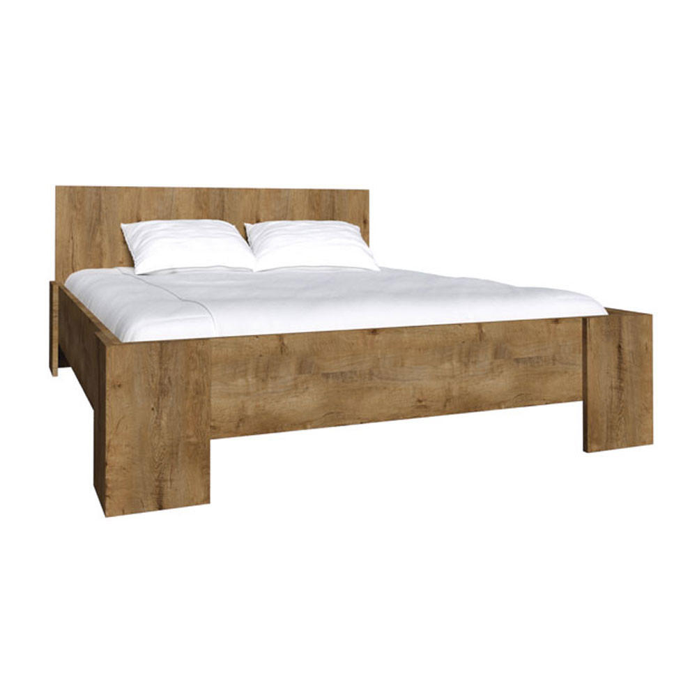 DOPPELBETT Montana Eiche Lefkas 190 / 208 / 100cm - Hellbraun, Holz/Holzwerkstoff (180/200cm) - Feldmann-Wohnen