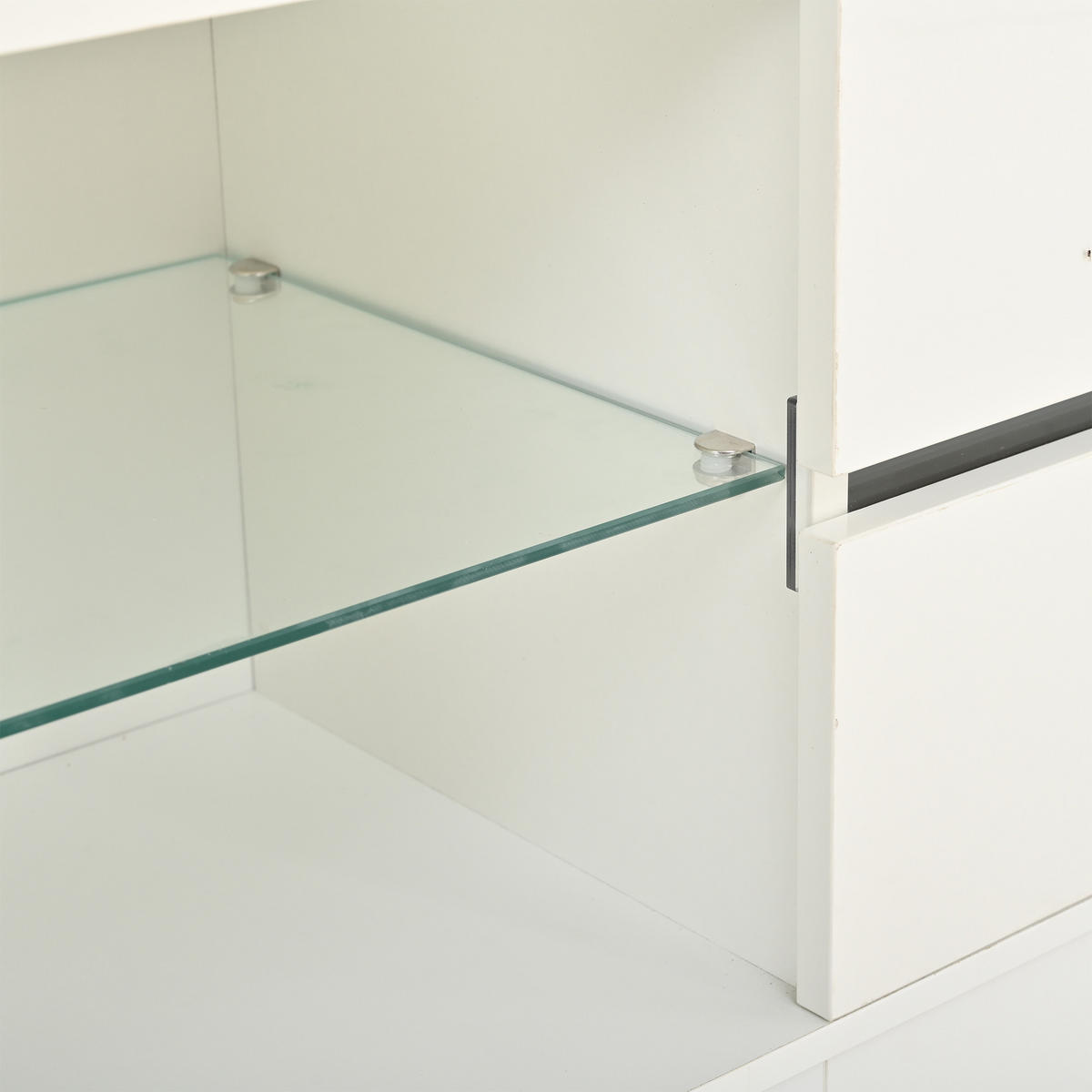 TV-LOWBOARD 160x35x44.5cm Weiß mit LED und 2 Türen - Weiß, Holzwerkstoff (160/44.5/35cm) - FLIEKS
