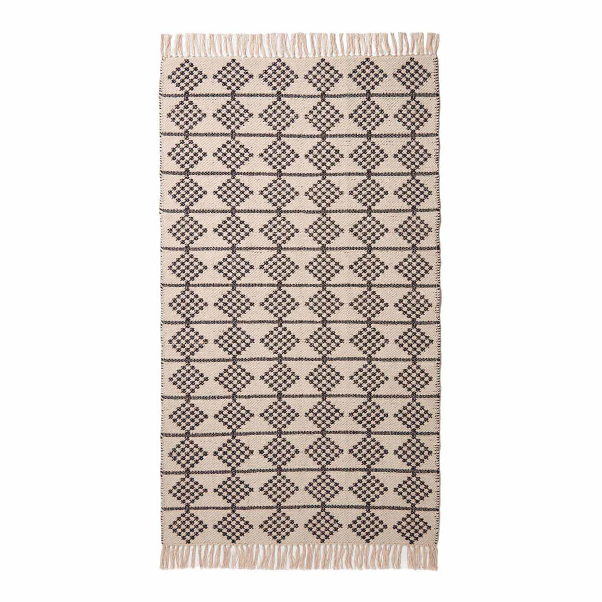 HANDWEBTEPPICH Adana geometrisch gemustert 90/150 cm - Schwarz, Textil (90/150cm) - Homescapes