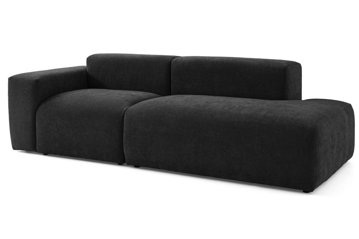3-SITZER modulares Sofa HEAVEN SET 1 Rechts, Breite 255 cm Webstoff Schwarz - Schwarz, Holz/Kunststoff (102/71/255cm) - Muffo