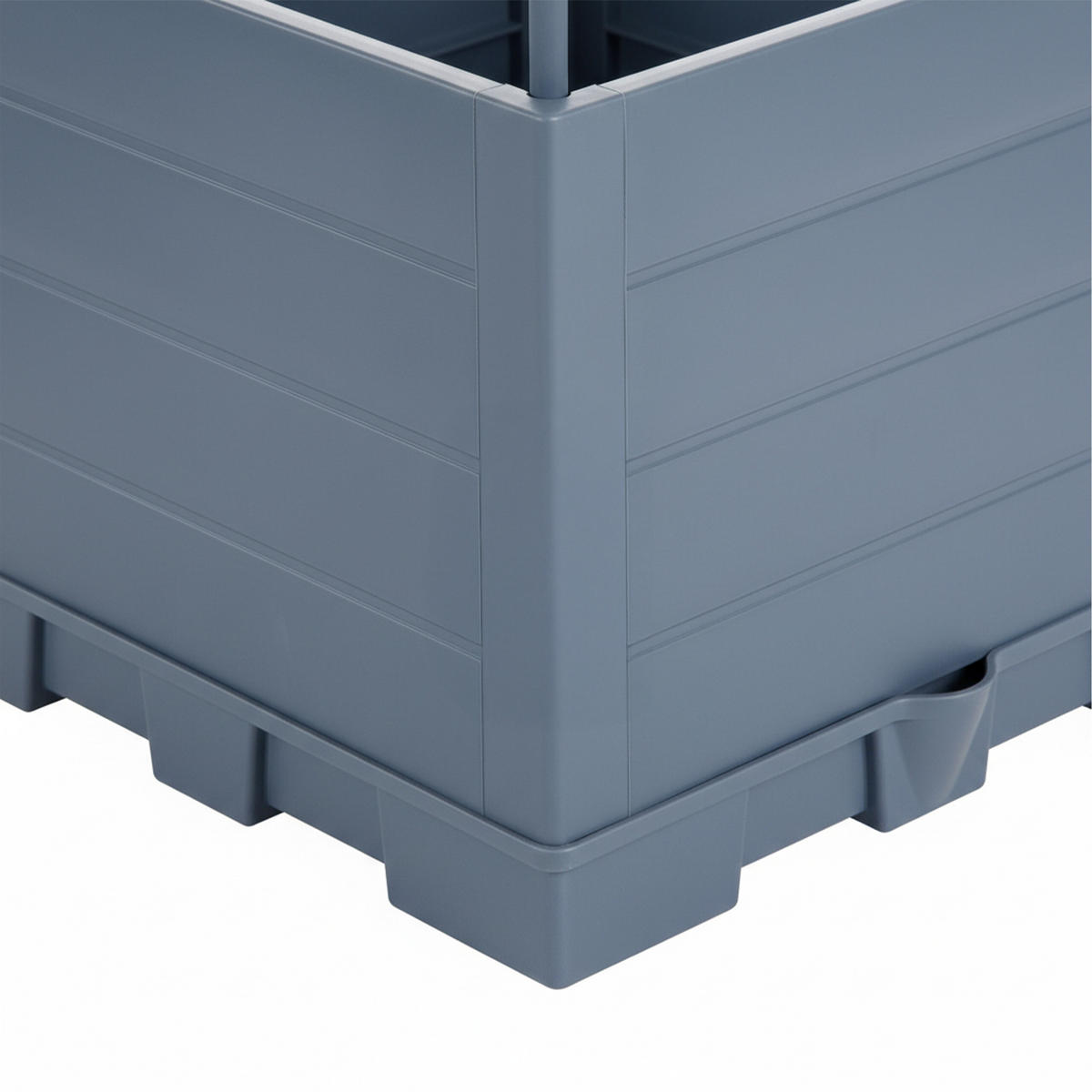 2XPFLANZKÜBEL - Grau, Kunststoff/Metall (25/145/25cm) - Relaxdays