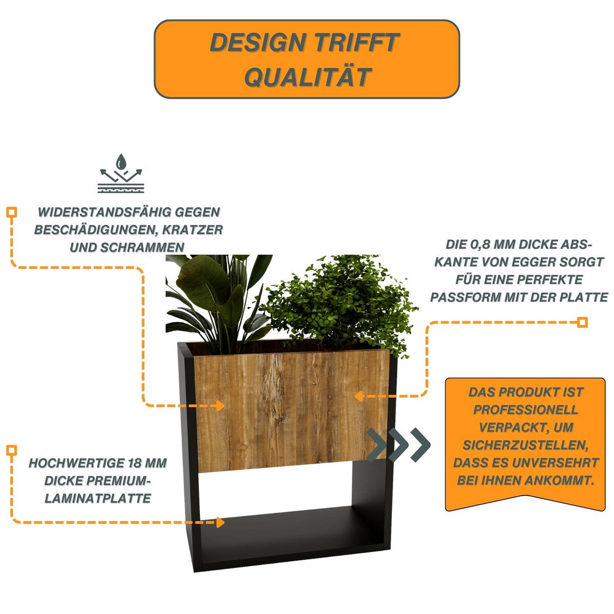 BLUMENKASTEN - Kiefer Milford, Holzwerkstoff (46195/45/44cm) - RAUMHIRSCH FURNITURE