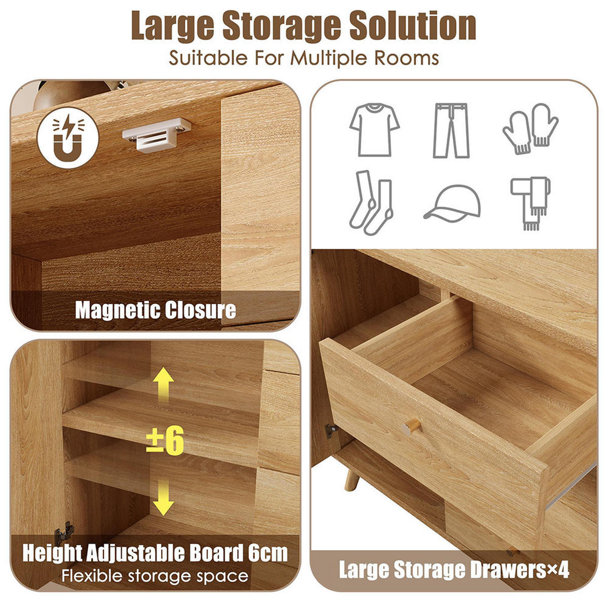 SIDEBOARD 140/40/86cm in Helle Eiche - Eichefarben, Holz (40/86/140cm)