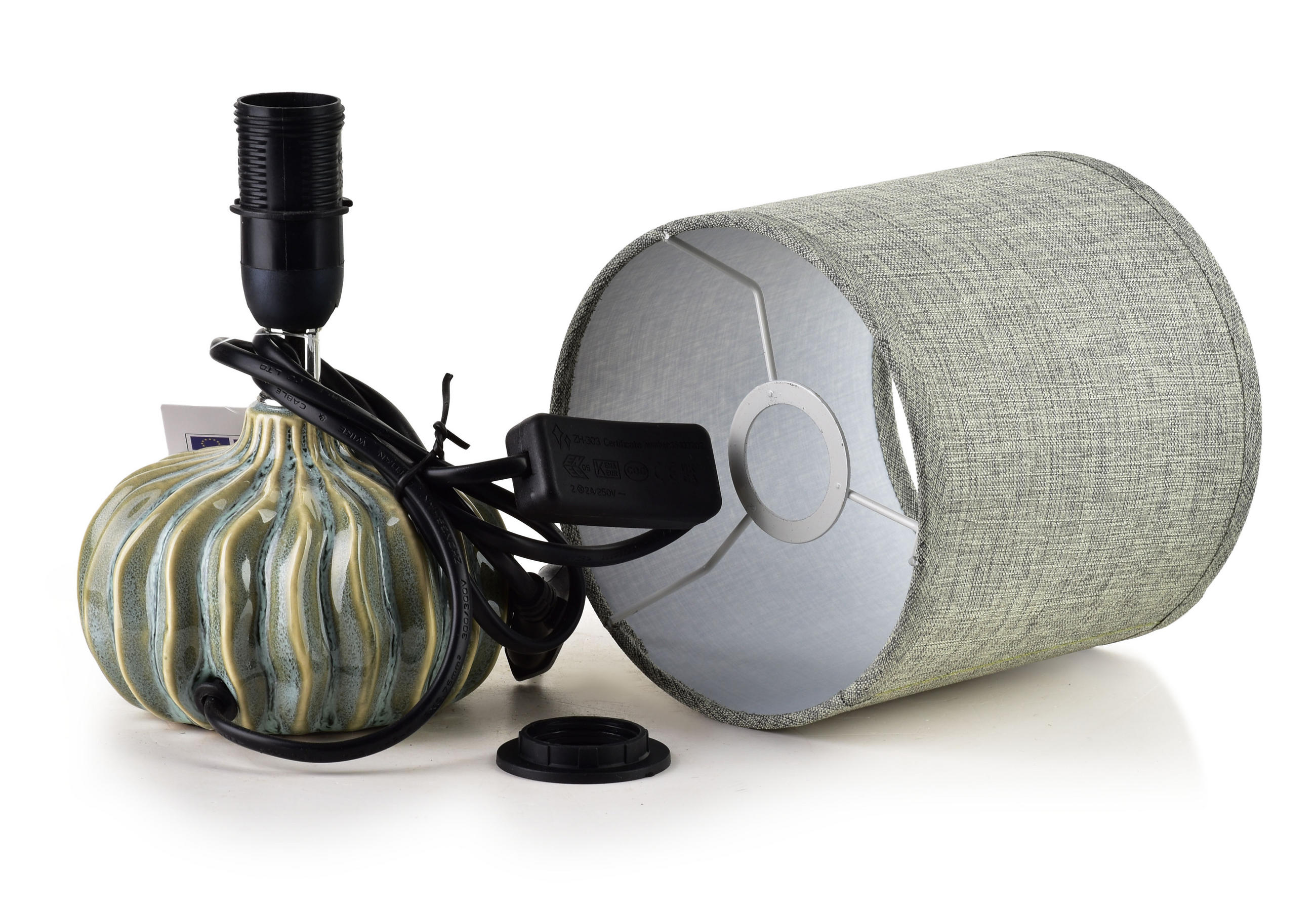 TISCHLAMPE Dunkelgrau 13/13/24 cm Keramik - Dunkelgrau, Keramik (10/14/28.5cm) - Mondex