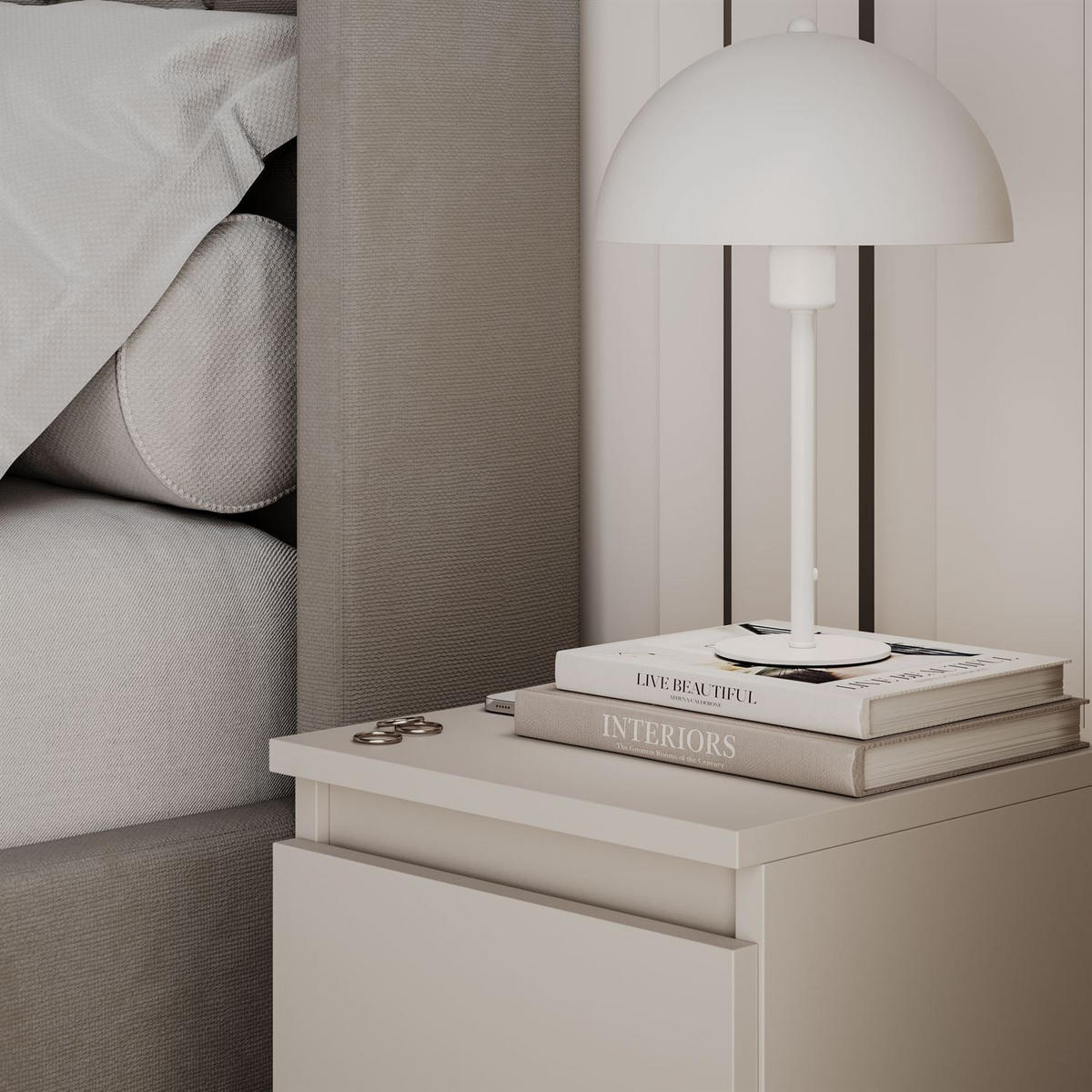 NACHTTISCH HANA M2 Kaschmir - Kaschmir, Holzwerkstoff (30/40/30cm) - Lookway