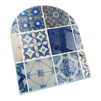 GLASPLATTE für Kamin 80x70 cm Blau - Blau, Glas (80/70/0.4cm) - ArtPrintCave