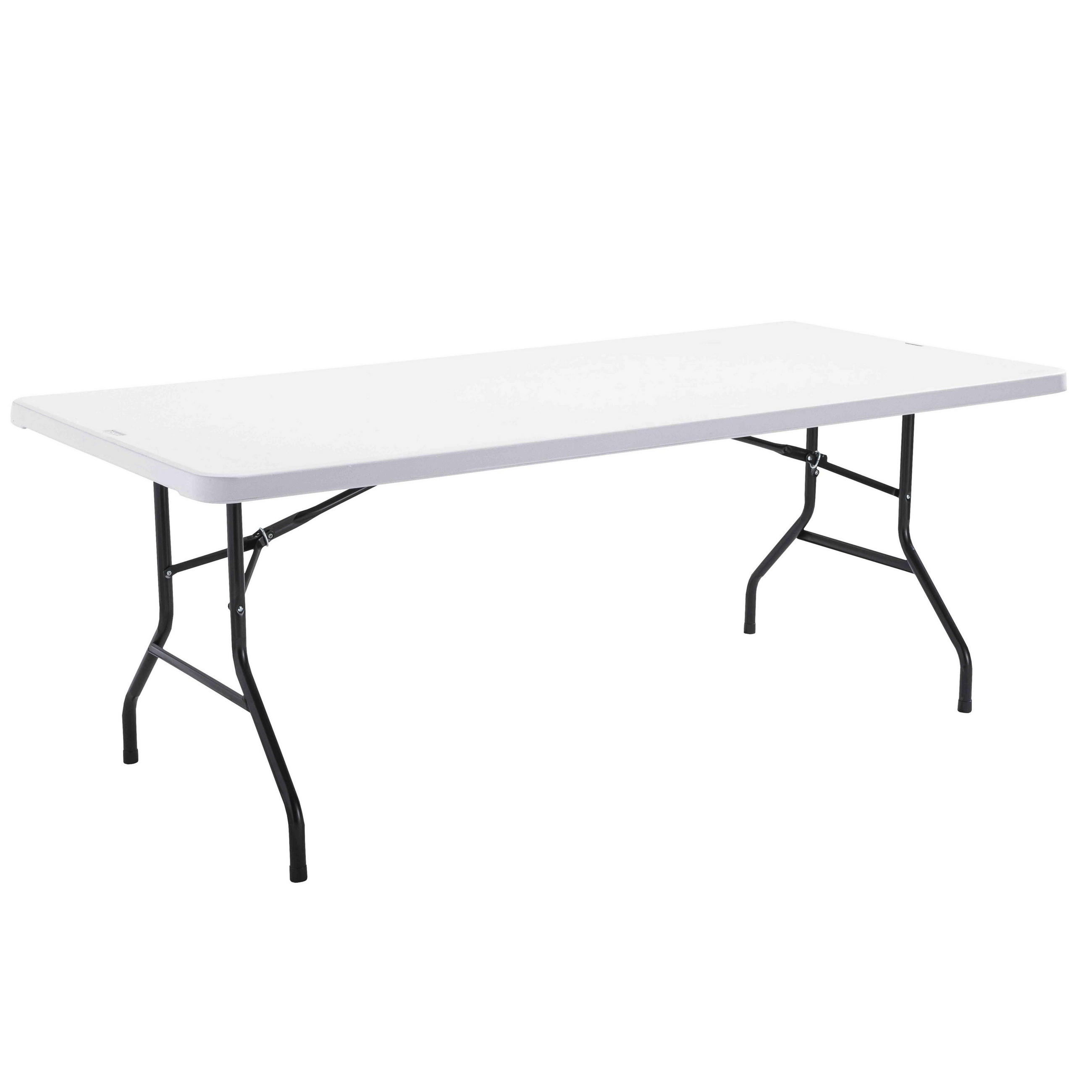 GARTENTISCH ausziehbar, Weiß - Weiß, Kunststoff (90/200/74cm) - Oviala