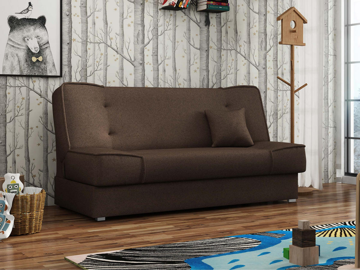 SCHLAFSOFA Gabi - Silberfarben/Braun, Holz/Kunststoff (175/80/80cm) - MIRJAN24