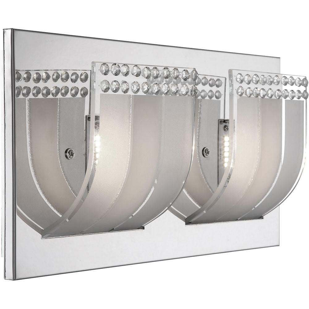 LED WANDLEUCHTE NENA Kristall Silber - Silberfarben, Glas (16/9/30cm) - Globo Lighting