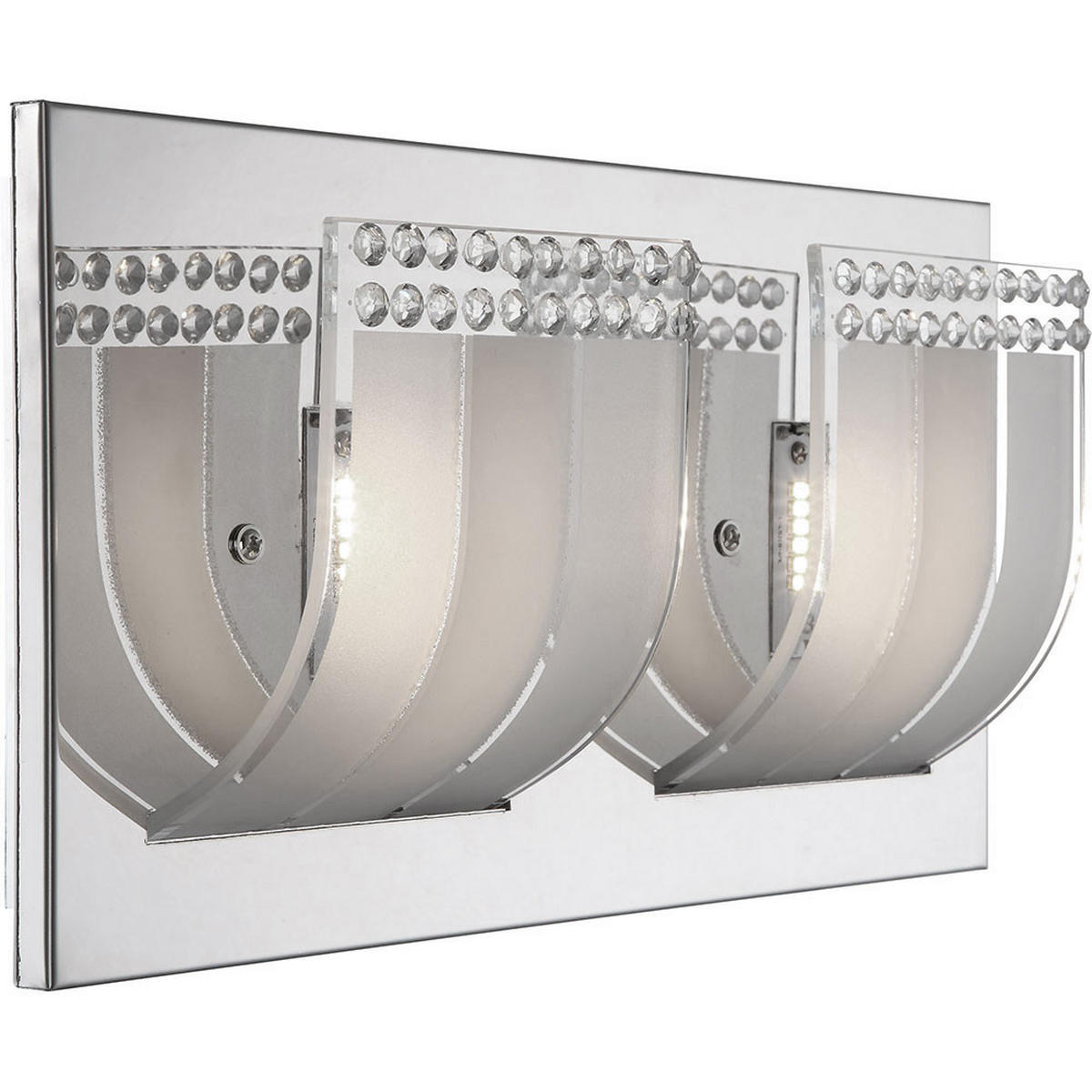 LED WANDLEUCHTE NENA Kristall Silber - Silberfarben, Glas (16/9/30cm) - Globo Lighting