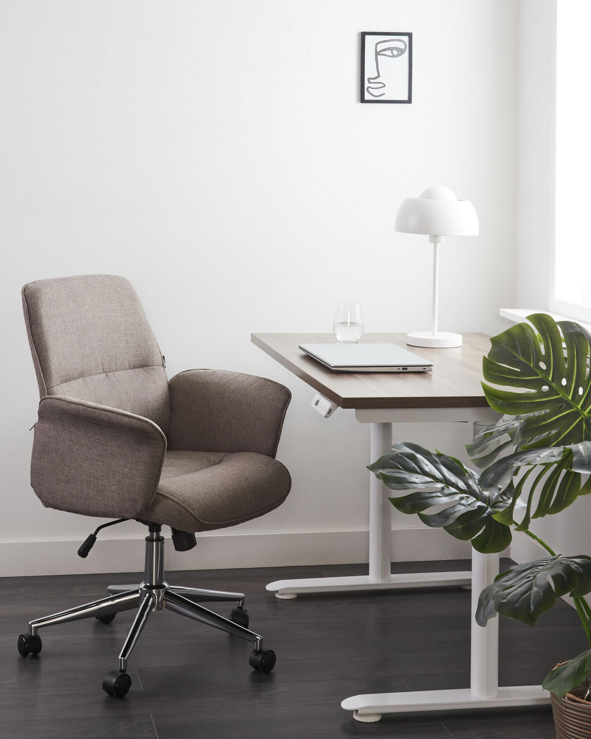 BÜROSTUHL Braun Ravishing - Braun, Textil (67/93/53cm) - Beliani