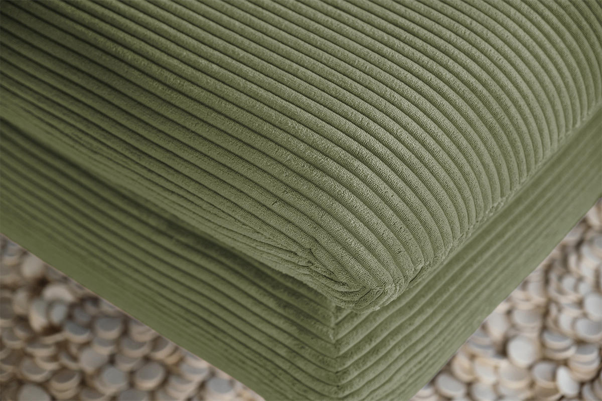 LONGSEAT CHAMRE Grün Cord - Schwarz/Grün, Textil/Metall (130/95/160cm) - KAWOLA