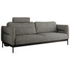 SOFA SALENTO Grau Struktur - Schwarz/Grau, Textil/Metall (221/82/101cm) - MKS