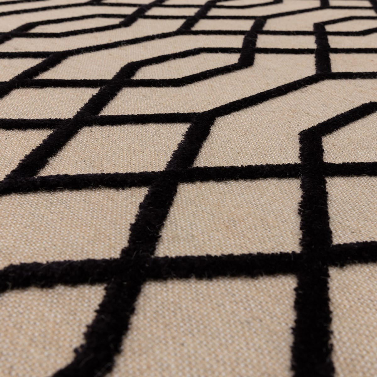 TEPPICH Moderner aus Natural Materials und Baumwolle TORSY Schwarz 160 x 230 cm - Schwarz, Naturmaterialien (160/230cm) - Novatrend