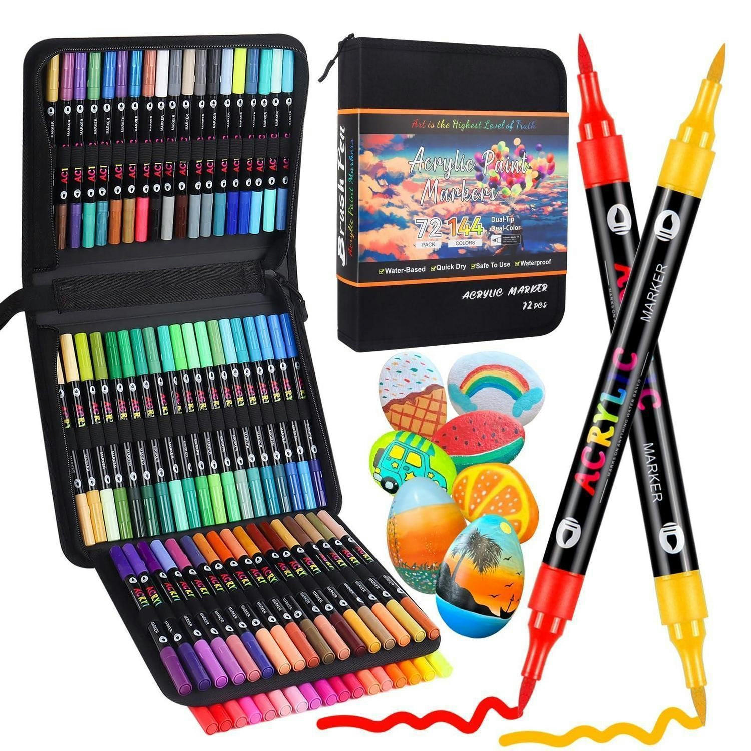 ACRYLSTIFTE Set 72 Stück / 144 Farben Dual Tip - Multicolor, Kunststoff (10/5/15cm)
