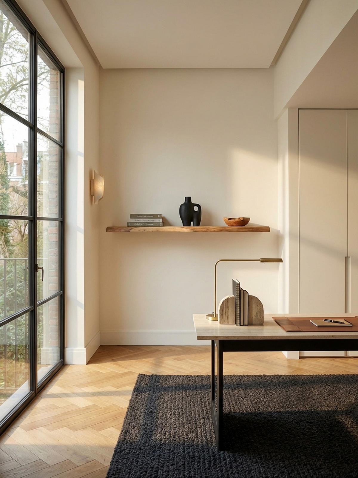 WANDREGAL Akazienholz Baumkante Rustikal, Beige 120x26x4 cm - Beige, Holz (120/4/26cm) - KADIMA DESIGN